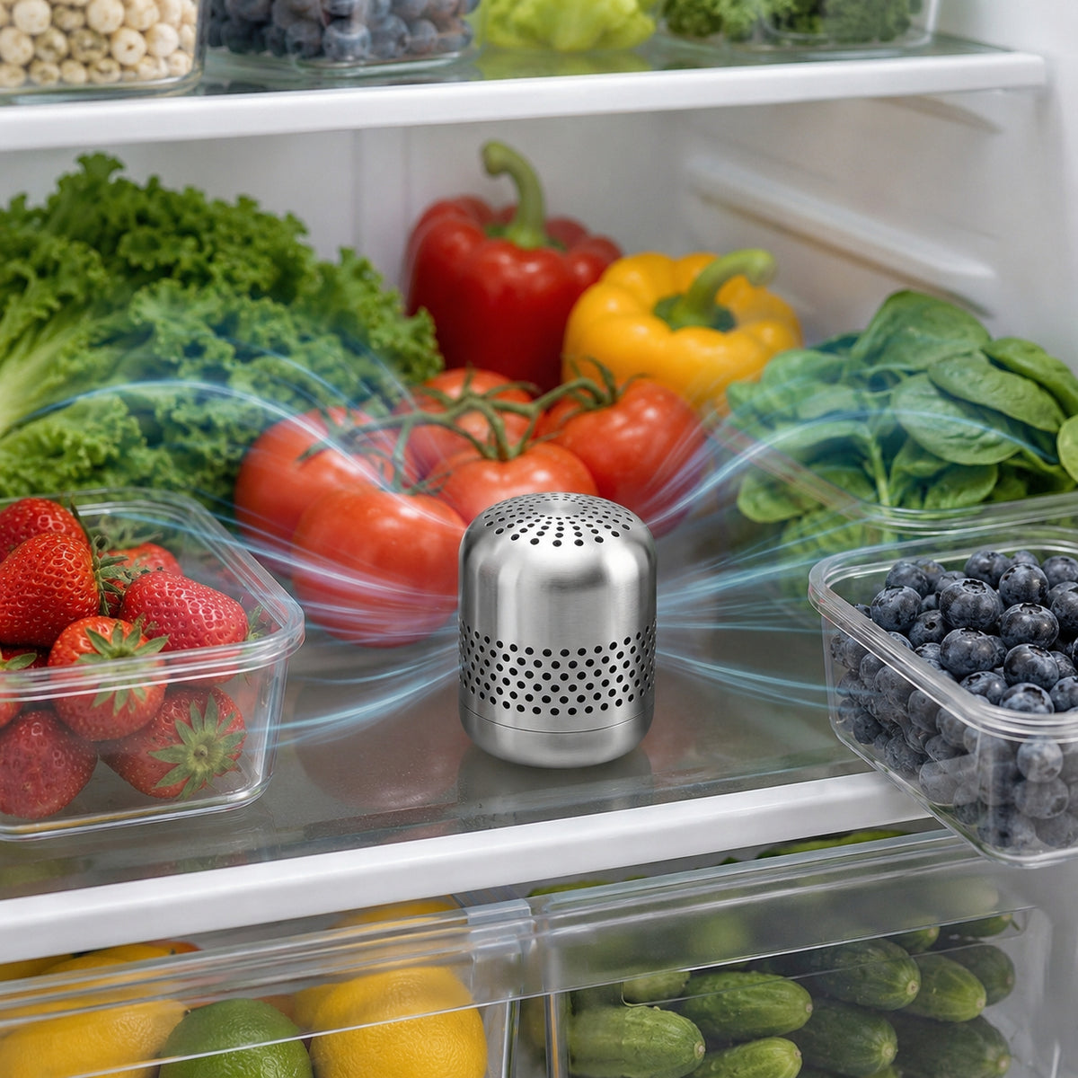 Stainless Steel Fridge Deodorizer | 10-Year Eco-Friendly Refrigerator Odor Eliminator for Fridge, Car & Home