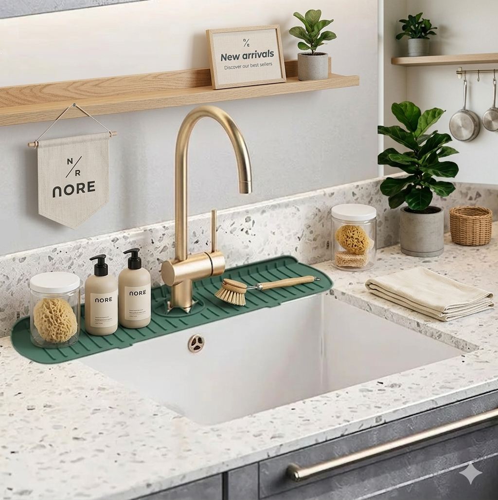 Premium Silicone Faucet Splash Guard & Sink Drip Catcher