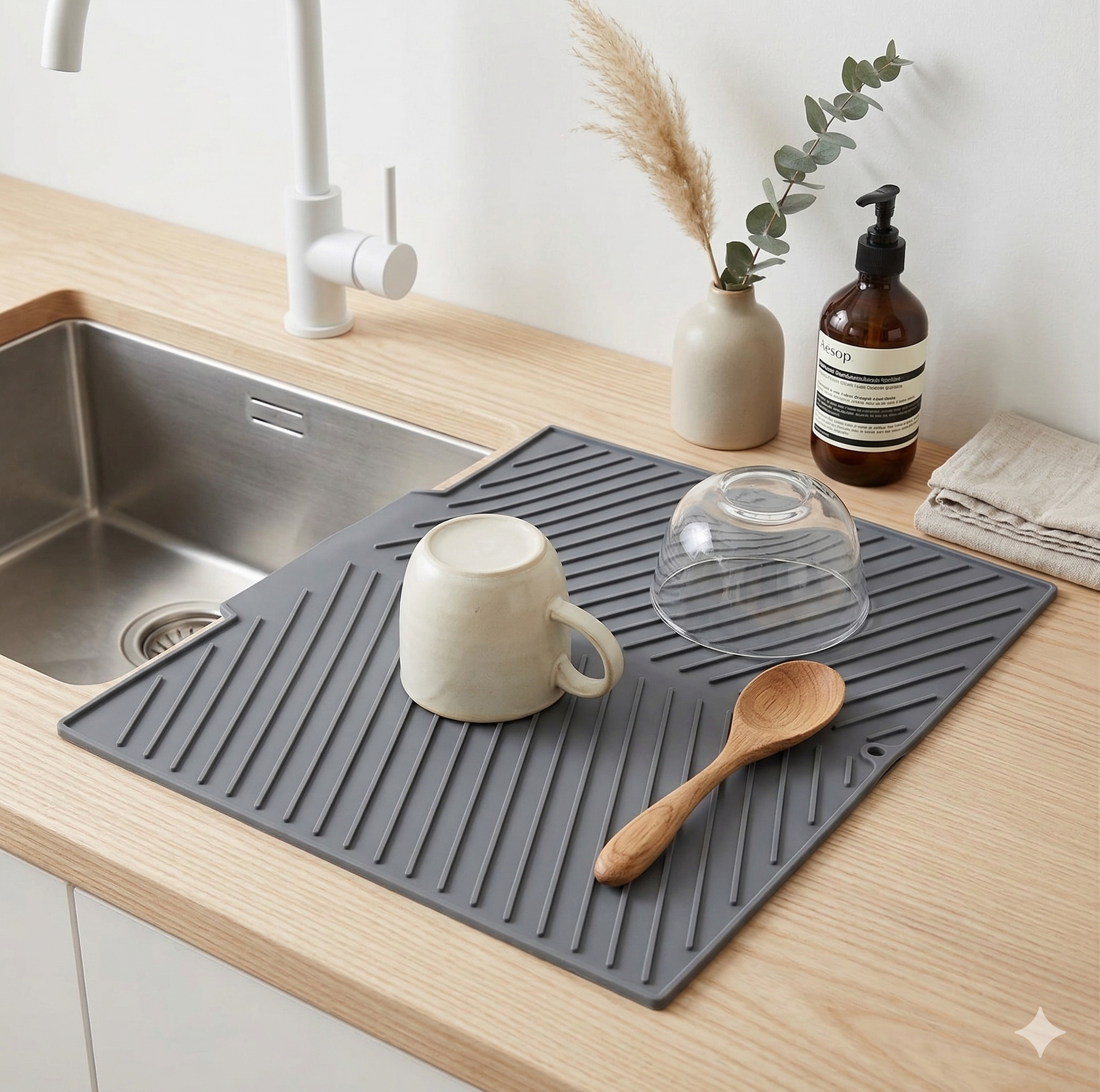 Premium Silicone Dish Drying Mat | Heat-Resistant & Non-Slip Kitchen Drainer Pad