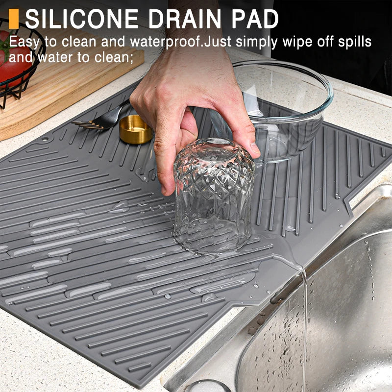 Premium Silicone Dish Drying Mat | Heat-Resistant & Non-Slip Kitchen Drainer Pad