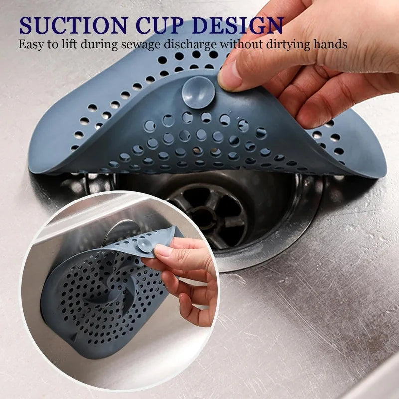 Silicone Drain Cover & Hair Catcher with Suction Cups | 5.9" Tub & Sink Strainer
