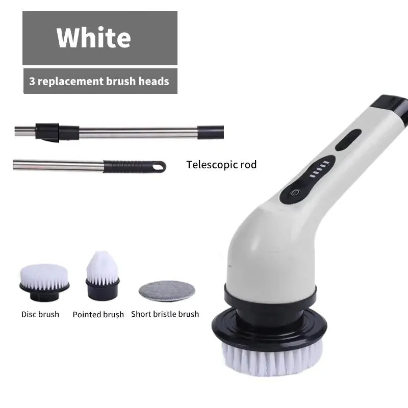 9-in-1 Cordless Electric Spin Scrubber | Rechargeable Power Cleaning Brush with Extendable Handle & LED Display