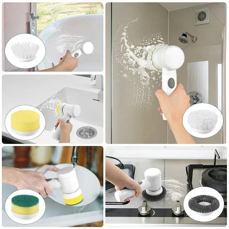 5-in-1 Cordless Electric Spin Scrubber | Ultimate Power Cleaning Brush