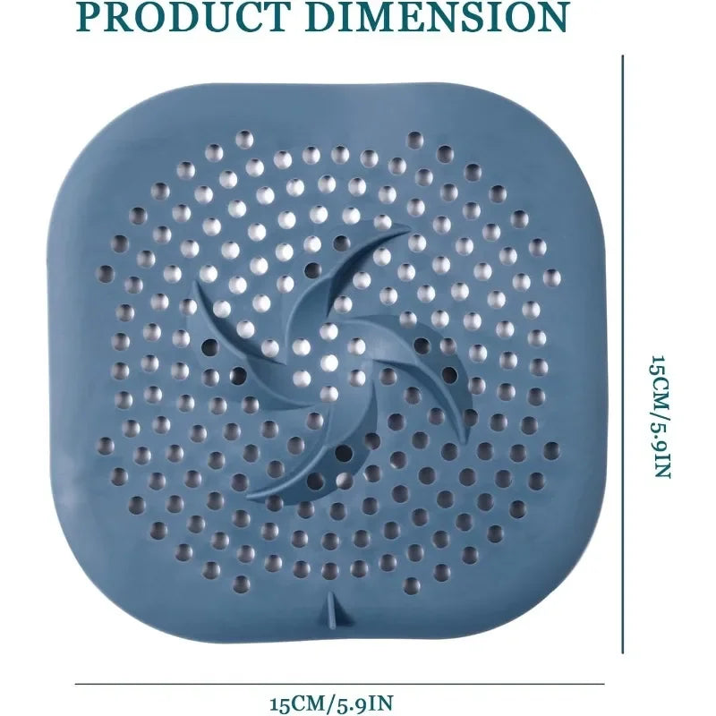 Silicone Drain Cover & Hair Catcher with Suction Cups | 5.9" Tub & Sink Strainer