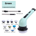 9-in-1 Cordless Electric Spin Scrubber | Rechargeable Power Cleaning Brush with Extendable Handle & LED Display