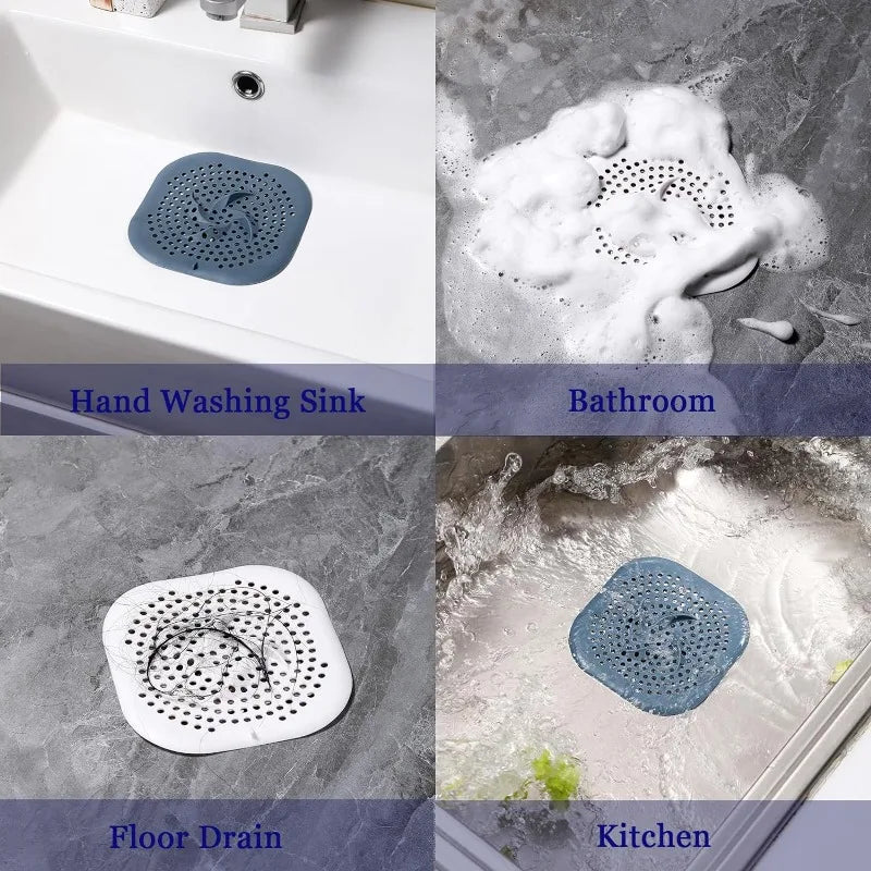 Silicone Drain Cover & Hair Catcher with Suction Cups | 5.9" Tub & Sink Strainer
