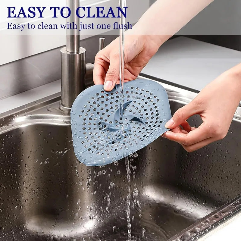 Silicone Drain Cover & Hair Catcher with Suction Cups | 5.9" Tub & Sink Strainer