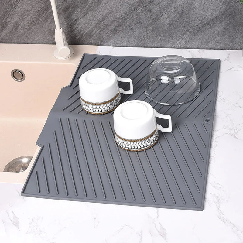 Premium Silicone Dish Drying Mat | Heat-Resistant & Non-Slip Kitchen Drainer Pad